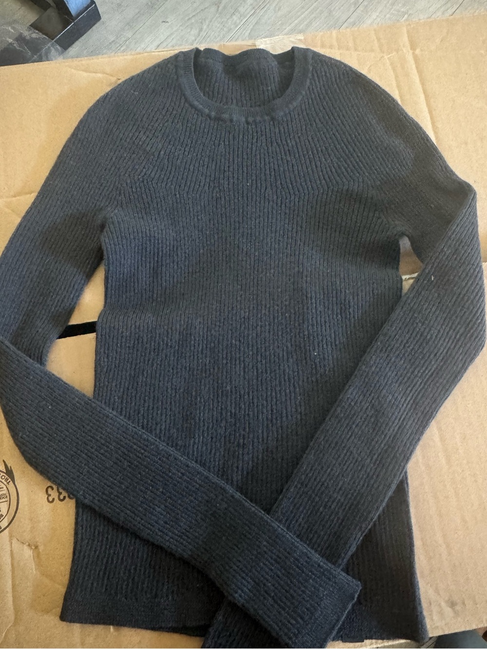 lululemon athletica Black Ribbed Crewneck long sleeve Sweater